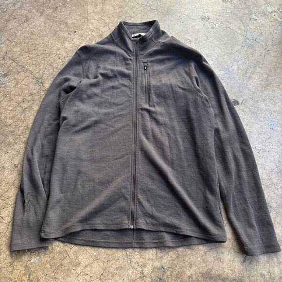 Ibex 100% Merino Wool Full Zip Jacket Men XL Brown Sweater - Picture 1 of 5